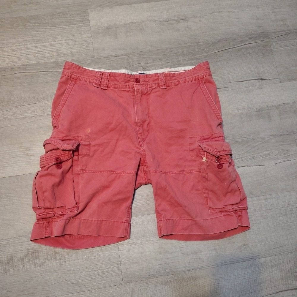 Polo Ralph Lauren Cargo Shorts Pink Salmon‎ Coral 38 tall Heavy Preppy